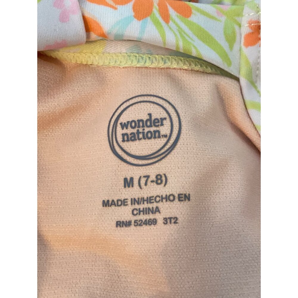 Girl One-Piece Swimsuit   Wonder Nation M (7-8) Racerback  Recycled Polyester - Picture 4 of 6